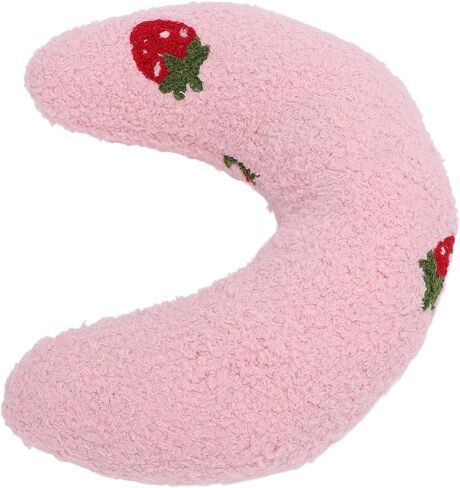 SUNGOOYUE Fluffy UShaped Pet Pillow for Dogs, Comfortable Plush Neck Support for Better Sleep, All Year Round, for Small Cats, Plush (Blue+Cherry Pattern) in Saudi Arabia