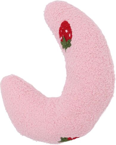 SUNGOOYUE Fluffy UShaped Pet Pillow for Dogs, Comfortable Plush Neck Support for Better Sleep, All Year Round, for Small Cats, Plush (Blue+Cherry Pattern) in Saudi Arabia