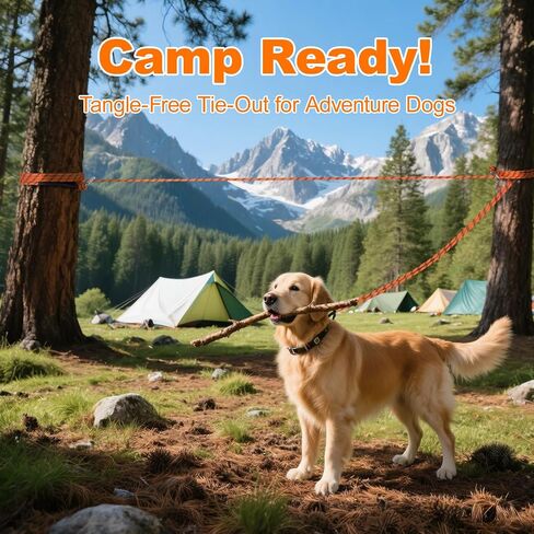 50ft Dog Tie Out Cable, Dog Leash, Long Leash for Dogs Outside, Lead for Camping, Tether for Yard, Line (Blue) in Saudi Arabia