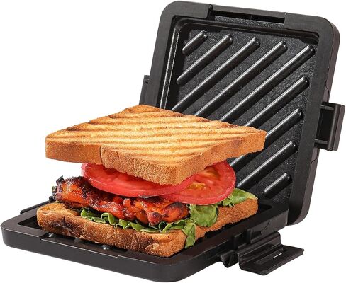 Microwave Toastie Sandwich Maker, Nonstick Plate Panini Maker, Versatile Wireless Small Toaster, Toastie Safe in Microwave Oven, Dishwasher Safe, Fast Cooking for Breakfast, Snacks, Orange in Saudi Arabia