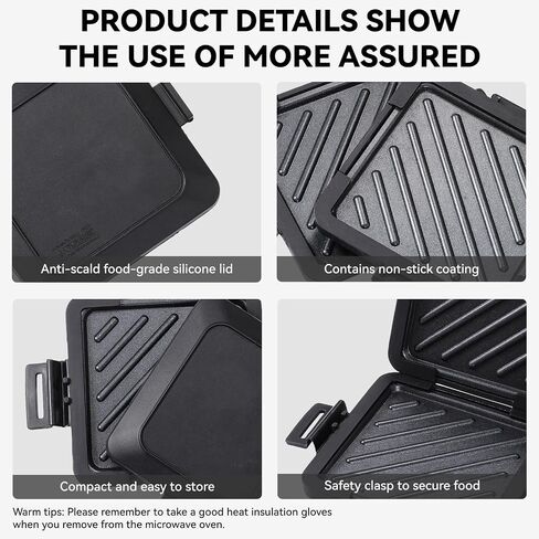 Microwave Toastie Sandwich Maker, Nonstick Plate Panini Maker, Versatile Wireless Small Toaster, Toastie Safe in Microwave Oven, Dishwasher Safe, Fast Cooking for Breakfast, Snacks, Orange in Saudi Arabia
