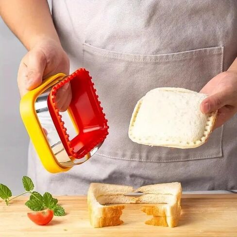 Sandwich Cutter and Sealer Vegetable Cutters for Uncrustables Sandwich Maker Lunchbox Bento Box DIY Lunch，Quadrate in Saudi Arabia