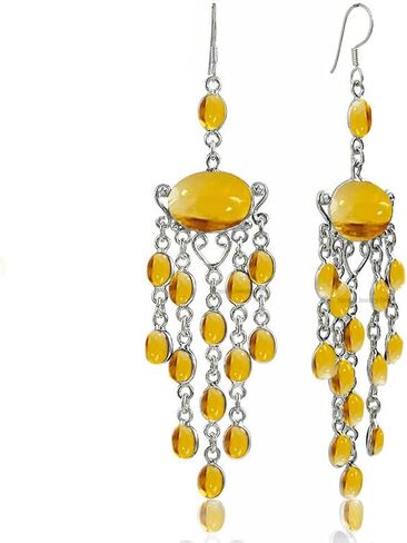 أقراط خطافية مصنوعة يدويًا من الفضة الإسترليني عيار 925، مجوهرات نسائية من الأحجار الكريمة البيضاوية مقاس 6x4 صغيرة متعددة الخيوط، أقراط متدلية كبيرة، هدية عيد الميلاد in Kuwait