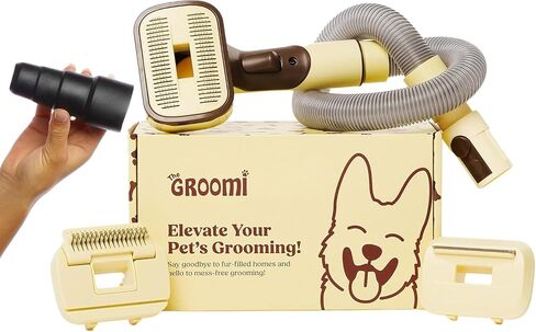 Pet Brush Kit - 3-in-1 Dog & Cat Hair Grooming Kit, Pet Hair Remover Works with Dyson & Universal Vacuum Attachment, Mess-Free, Reduce Shedding, Short, Long or Medium Pet Fur, All Breeds in Saudi Arabia