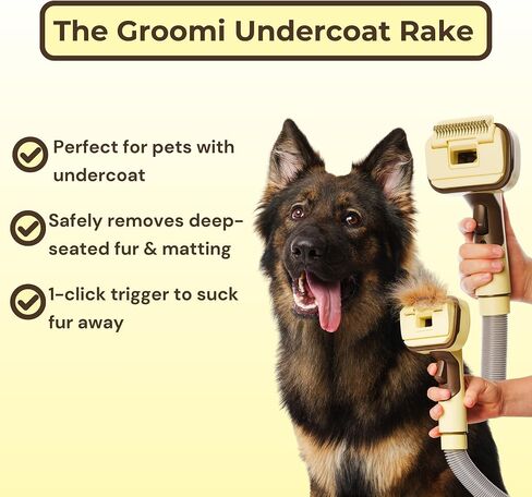 Pet Brush Kit - 3-in-1 Dog & Cat Hair Grooming Kit, Pet Hair Remover Works with Dyson & Universal Vacuum Attachment, Mess-Free, Reduce Shedding, Short, Long or Medium Pet Fur, All Breeds in Saudi Arabia