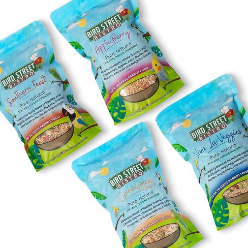 Bird Street Bistro Parrot Food - Parakeet & Cockatiel Food - Cooks in 3-15 min with Natural & Organic Grains, Legumes, Non-GMO Fruits, Vegetables & Health Spices in Saudi Arabia