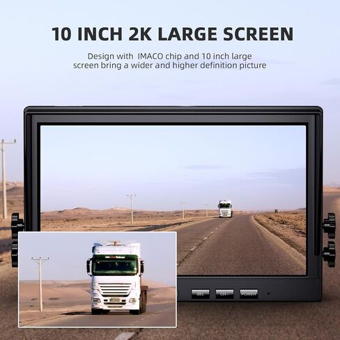 1080p Backup Camera System Kit 7'' Reversing Monitor with IP69 Waterproof Wired Backup Camera for RV Truck/Trailer/Tractor/Box Truck eRapta AXHER0202 in Saudi Arabia