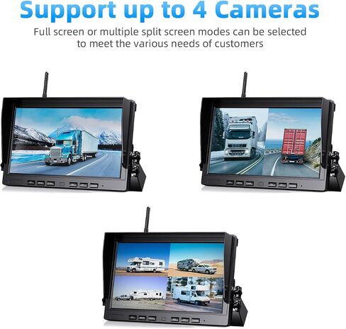1080p Backup Camera System Kit 7'' Reversing Monitor with IP69 Waterproof Wired Backup Camera for RV Truck/Trailer/Tractor/Box Truck eRapta AXHER0202 in Saudi Arabia