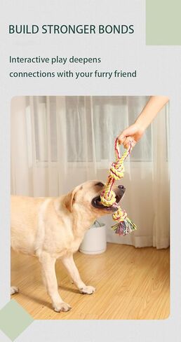 عبوة من قطعتين من لعبة حبل من الألياف الطبيعية للكلاب مقاس 21 بوصة - مضغ ملتوي للمضغ القوي، متعة جلب تفاعلية مع عقدة مزخرفة in Kuwait