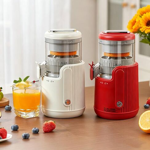 Electric Citrus Juicer, Portable USB Rechargeable Lemon Squeezer One-Touch Operation, High-Yield Cordless Orange Juicer Machine for Kitchen Travel Camping, Juicer for Lemon Lime Grapefruit (White) in Saudi Arabia