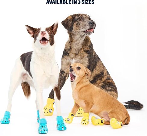 BarkBox Aqua Crocs Dog Shoes – Set of 4 Glow-in-The-Dark Dog Booties with EVA Foam, Adjustable Strap & Non-Slip Sole – Comfortable Paw Protection for Large Breeds (51-80 lbs) in Saudi Arabia