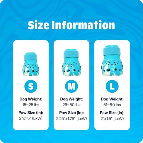 BarkBox Aqua Crocs Dog Shoes – Set of 4 Glow-in-The-Dark Dog Booties with EVA Foam, Adjustable Strap & Non-Slip Sole – Comfortable Paw Protection for Large Breeds (51-80 lbs) in Saudi Arabia