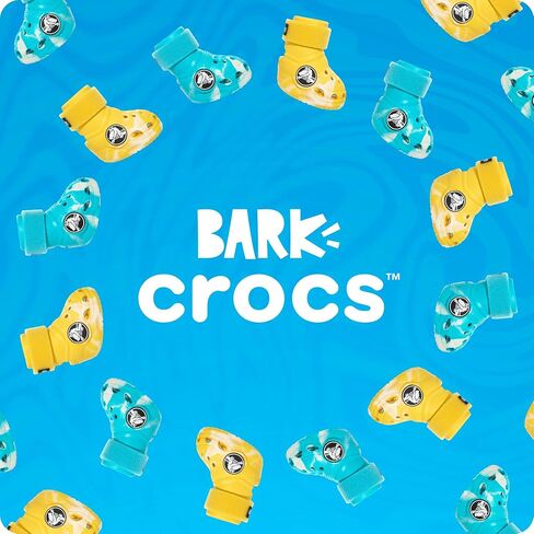 BarkBox Aqua Crocs Dog Shoes – Set of 4 Glow-in-The-Dark Dog Booties with EVA Foam, Adjustable Strap & Non-Slip Sole – Comfortable Paw Protection for Large Breeds (51-80 lbs) in Saudi Arabia