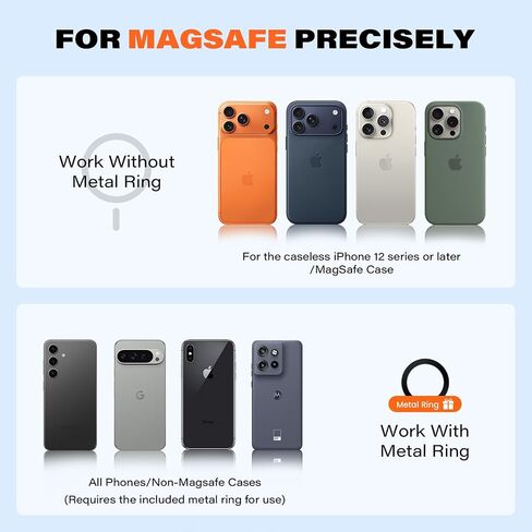 APPS2Car لـ MagSafe حامل هاتف السيارة المغناطيسي على لوحة القيادة والزجاج الأمامي لهاتف iPhone مع كوب شفط كبير ماج حامل سيارة آمن متوافق مع iPhone 15 14 13 12 Pro Max Plus Mini MagSafe in Kuwait