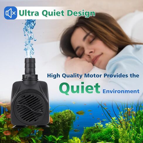 مضخة نافورة، 2 حزمة 550GPH (2000L/H 30W) مضخة مياه غاطسة، مضخة نافورة فائقة الهدوء قابلة للتعديل مع 4 فوهات رفع عالي 7.2 قدم لحوض السمك، وخزان الأسماك، والبركة، والشلال، والخارج، والزراعة المائية in Saudi Arabia