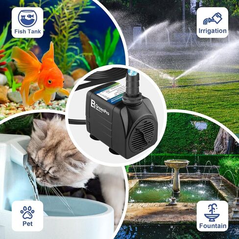 مضخة نافورة، 2 حزمة 550GPH (2000L/H 30W) مضخة مياه غاطسة، مضخة نافورة فائقة الهدوء قابلة للتعديل مع 4 فوهات رفع عالي 7.2 قدم لحوض السمك، وخزان الأسماك، والبركة، والشلال، والخارج، والزراعة المائية in Saudi Arabia
