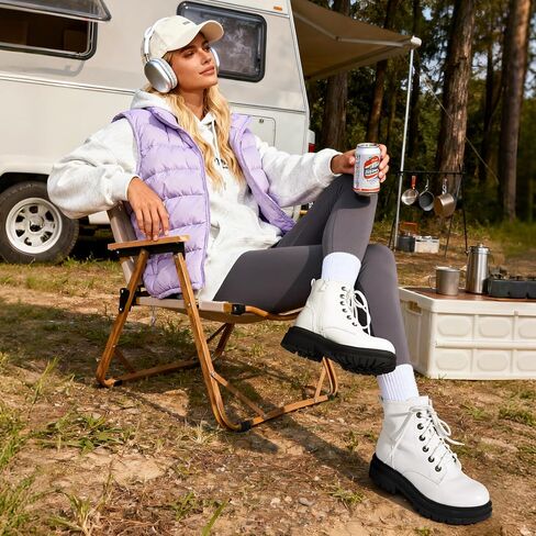 DREAM PAIRS Lace-up Combat Boots Ankle Booties for Women in Saudi Arabia