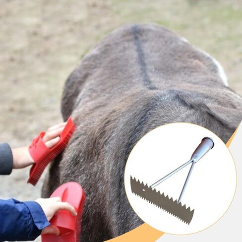 Livestock Large Animals Deshedding Brush with Pointed for Farm Animal Care Supplies Animal Hair Remover Grooming Tool, 27cmx15cmx6.5cm in Saudi Arabia