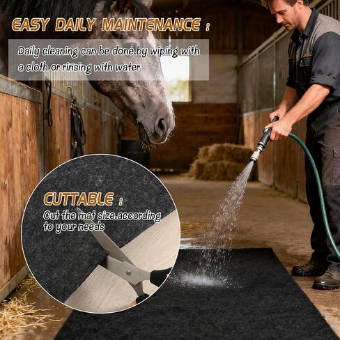 CIEOVO 4x6 Ft Horse Stall Mat, Stable Mat for Horses Back Non-Slip Design Mat Backing Moisture Absorbent Easy to Clean for Horses Livestock Stables Barns Kennels Garages in Saudi Arabia