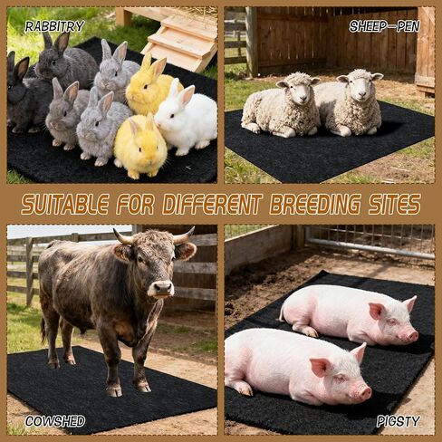 CIEOVO 4x6 Ft Horse Stall Mat, Stable Mat for Horses Back Non-Slip Design Mat Backing Moisture Absorbent Easy to Clean for Horses Livestock Stables Barns Kennels Garages in Saudi Arabia