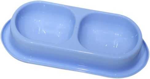 Cat Water and Food Bowl Feeder Dual Dish Nonslip Easy Clean Indoor Outdoor Travel Kitten Feeding Dispenser- Light Green in Saudi Arabia
