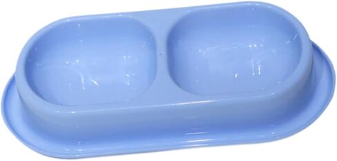 Cat Water and Food Bowl Feeder Dual Dish Nonslip Easy Clean Indoor Outdoor Travel Kitten Feeding Dispenser- Light Green in Saudi Arabia