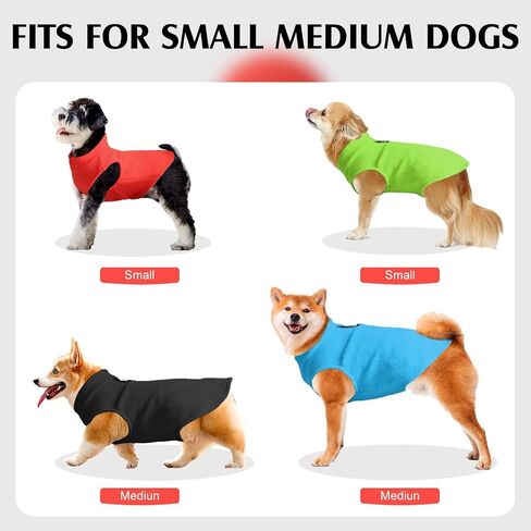 Fleece Dog Sweater Vest, Soft Warm Stretchy Pullover Winter Dog Jacket Clothes for Small Mediun Large Dogs with D Ring Leash (Red, L) in Saudi Arabia