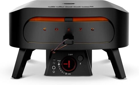 فرن بيتزا غاز مقاس 17 بوصة مع حجر بيتزا دوار لتسهيل عمل البيتزا على طراز المطاعم في المنزل - شعلة ثلاثية، ومقياس حرارة مدمج، وتسخين سريع لمدة 15 دقيقة، وفرن بيتزا خارجي محمول in Kuwait