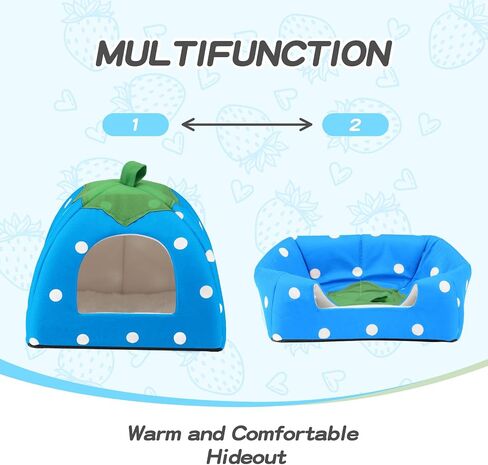 Guinea Pig Hideout for Small Animals(Guinea Pig Bed with Warm Fleece, Washable Pet Cushions, Winter Sleeping Warmth) in Saudi Arabia