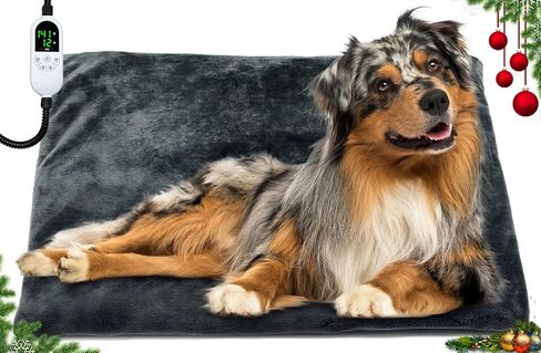 Outdoor Pet Heating Pad 18x28 Inch, Safe Heated Pad for Dogs and Cats with 12 Level Timer,Chew-Resistant Cord with Overheat Protection in Saudi Arabia