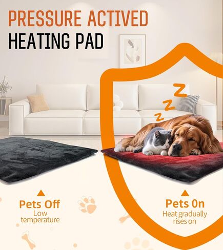 Outdoor Pet Heating Pad 18x28 Inch, Safe Heated Pad for Dogs and Cats with 12 Level Timer,Chew-Resistant Cord with Overheat Protection in Saudi Arabia