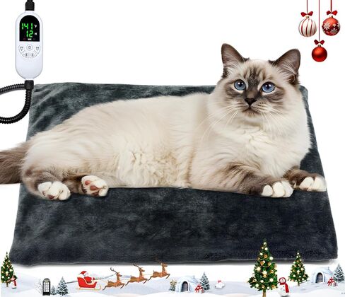 Outdoor Pet Heating Pad 18x28 Inch, Safe Heated Pad for Dogs and Cats with 12 Level Timer,Chew-Resistant Cord with Overheat Protection in Saudi Arabia