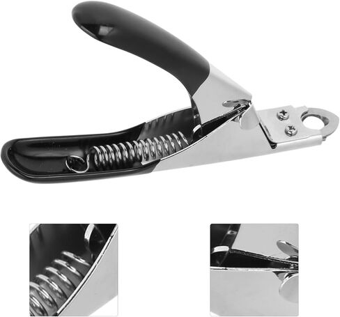 Eujgoov Pet Nail Scissors Stainless Steel Plastic Ergonomic Design Safety Guard Spring Action Red Black Optional 12.5cm for Dirt Prevention Furniture Protection (Black) in Saudi Arabia