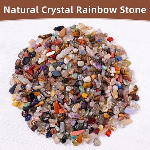 Natural Agate Aquarium Gravel, Fish Tank Rocks and Pebbles, Suitable for Indoor Plants, Colorful Crushed Stones can be Used for vase Filling, Succulent Plant Decoration, DIY Crafts (Multicolor) in Saudi Arabia
