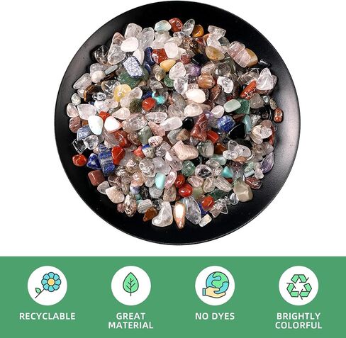 Natural Agate Aquarium Gravel, Fish Tank Rocks and Pebbles, Suitable for Indoor Plants, Colorful Crushed Stones can be Used for vase Filling, Succulent Plant Decoration, DIY Crafts (Multicolor) in Saudi Arabia