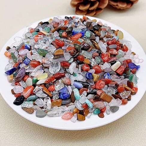 Natural Agate Aquarium Gravel, Fish Tank Rocks and Pebbles, Suitable for Indoor Plants, Colorful Crushed Stones can be Used for vase Filling, Succulent Plant Decoration, DIY Crafts (Multicolor) in Saudi Arabia
