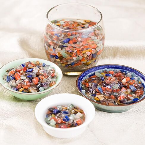 Natural Agate Aquarium Gravel, Fish Tank Rocks and Pebbles, Suitable for Indoor Plants, Colorful Crushed Stones can be Used for vase Filling, Succulent Plant Decoration, DIY Crafts (Multicolor) in Saudi Arabia