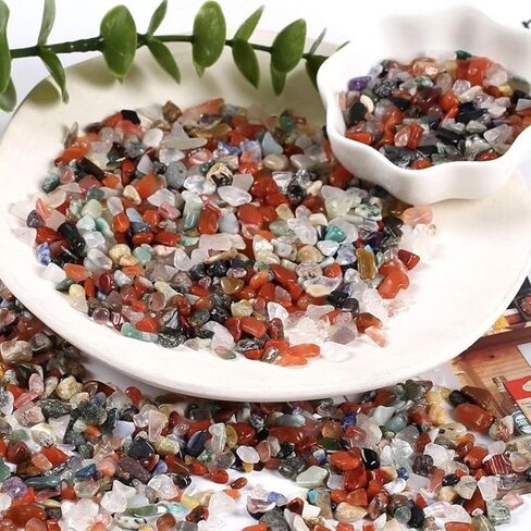 Natural Agate Aquarium Gravel, Fish Tank Rocks and Pebbles, Suitable for Indoor Plants, Colorful Crushed Stones can be Used for vase Filling, Succulent Plant Decoration, DIY Crafts (Multicolor) in Saudi Arabia