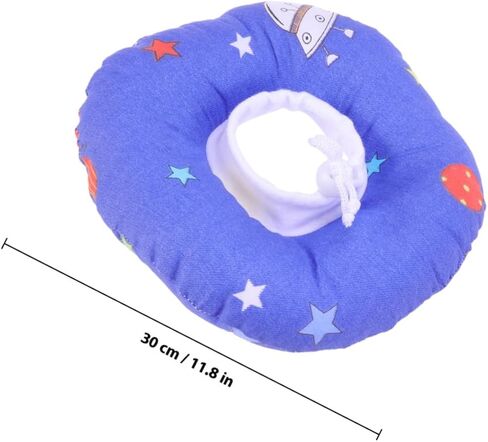 Elizabeth Neck Circle Pet Collar Soft Cartoon Universe Print Headgear for Cats and Dogs Lightweight Protective Medical Wound Healing Collar Prevents Scratching Biting and Licking in Saudi Arabia