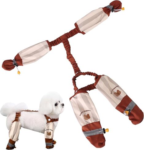 السراويل المضادة للأوساخ للكلاب في الهواء الطلق السراويل الكلب واقية من الغبار للماء التمهيد أحذية المطر مع الحمالة المضادة للانزلاق الكلب باو حامي الأحذية قابل للتعديل المضادة للانزلاق للمشي المشي لمسافات طويلة (L) in Kuwait