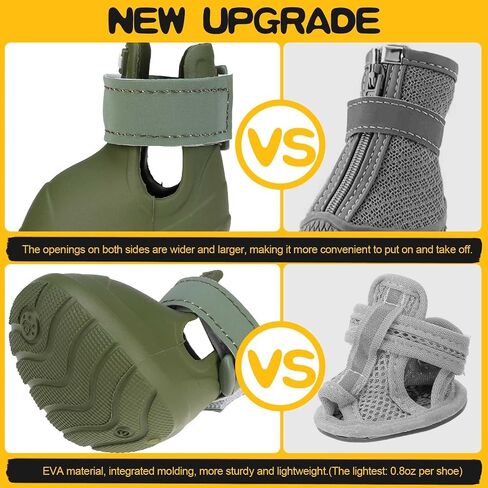 EXPAWLORER Dog Shoes for Small Medium Large Dogs, Waterproof Non-Slip Dog Snow Booties for Winter with Socks, Easy On & Off Pet Boots & Paw Protectors, Easy-Clean for Beach Outdoor Rain (Green S) in Saudi Arabia