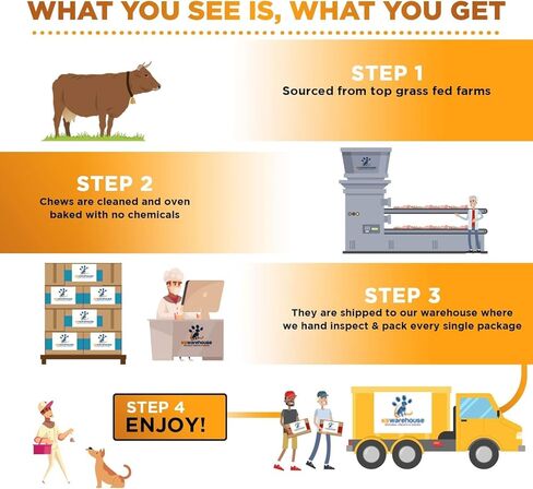 K9warehouse USA عظام النخاع للكلاب - علاجات طبيعية بالكامل للكلاب بنخاع عظم البقر مقاس 5-6 بوصات - عظام طويلة الأمد للمضغ العدواني - مضغ عالي البروتين للسلالات الصغيرة والمتوسطة والكبيرة والكبيرة جدًا in Kuwait