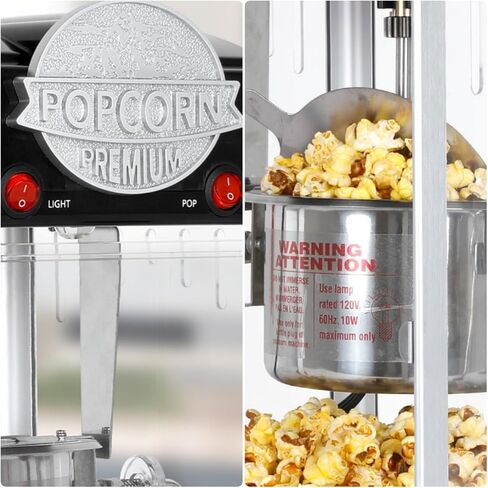 Popcorn Machine, Popcorn Makers with 6 Oz Stainless-Steel Kettle, Commercial Tabletop Pop Corn Popper with Measuring Tool and Scoop, for Home, Birthday Parties, Theater, School Events, Black in Saudi Arabia