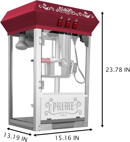 آلة الفشار، صانعات الفشار مع غلاية من الفولاذ المقاوم للصدأ سعة 6 أوقية، بوبر الذرة التجارية على سطح الطاولة مع أداة قياس ومغرفة، للمنزل، وحفلات أعياد الميلاد، والمسرح، والأحداث المدرسية، أسود in Kuwait
