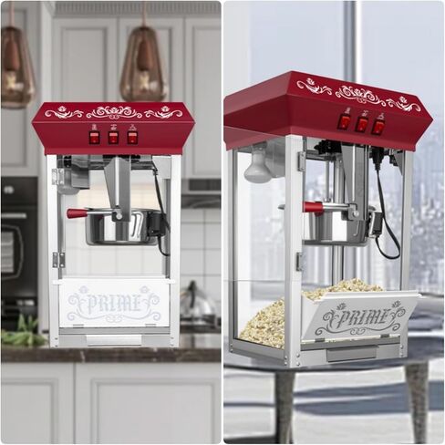 آلة الفشار، صانعات الفشار مع غلاية من الفولاذ المقاوم للصدأ سعة 6 أوقية، بوبر الذرة التجارية على سطح الطاولة مع أداة قياس ومغرفة، للمنزل، وحفلات أعياد الميلاد، والمسرح، والأحداث المدرسية، أسود in Kuwait