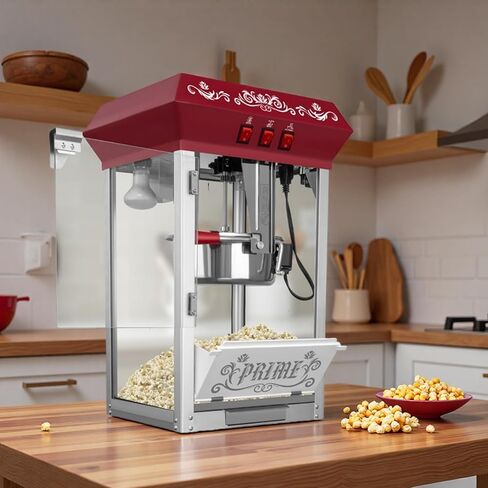 آلة الفشار، صانعات الفشار مع غلاية من الفولاذ المقاوم للصدأ سعة 6 أوقية، بوبر الذرة التجارية على سطح الطاولة مع أداة قياس ومغرفة، للمنزل، وحفلات أعياد الميلاد، والمسرح، والأحداث المدرسية، أسود in Kuwait