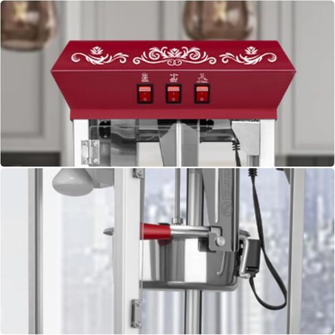 آلة الفشار، صانعات الفشار مع غلاية من الفولاذ المقاوم للصدأ سعة 6 أوقية، بوبر الذرة التجارية على سطح الطاولة مع أداة قياس ومغرفة، للمنزل، وحفلات أعياد الميلاد، والمسرح، والأحداث المدرسية، أسود in Kuwait