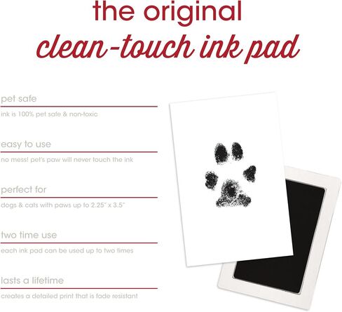 مجموعة لوحة حبر Pearhead Pet Christmas Clean Touch للكلاب والقطط، تذكار لمالك الحيوانات الأليفة، مجموعة انطباعات طباعة مخالب وأنف بدون حبر، صغيرة/متوسطة in Kuwait