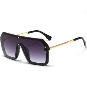 SUNBSR Fashion Oversized Sunglasses for Women Men Trendy Square Siamese One Piece Sun Glasses