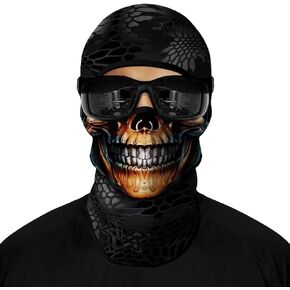 Skull Full ski Mask, 3D Balaclava, UV Sun Protection,Motorcycle/Ski/Scarf/Cycling/Fishing for Men